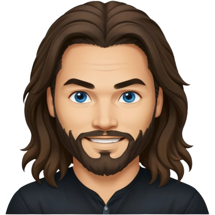 Blue eyes Jason mamoa longer hair smiling black shirt emoji
