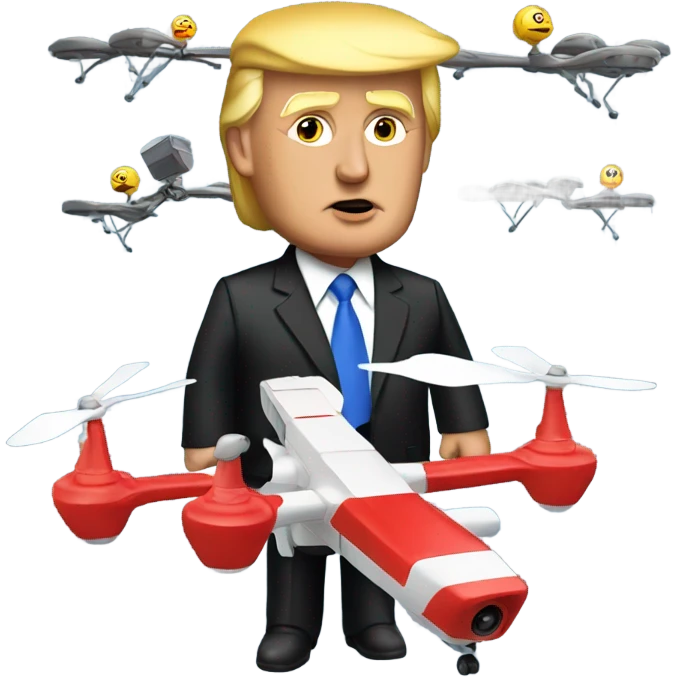 Donald trump and flying drone emoji