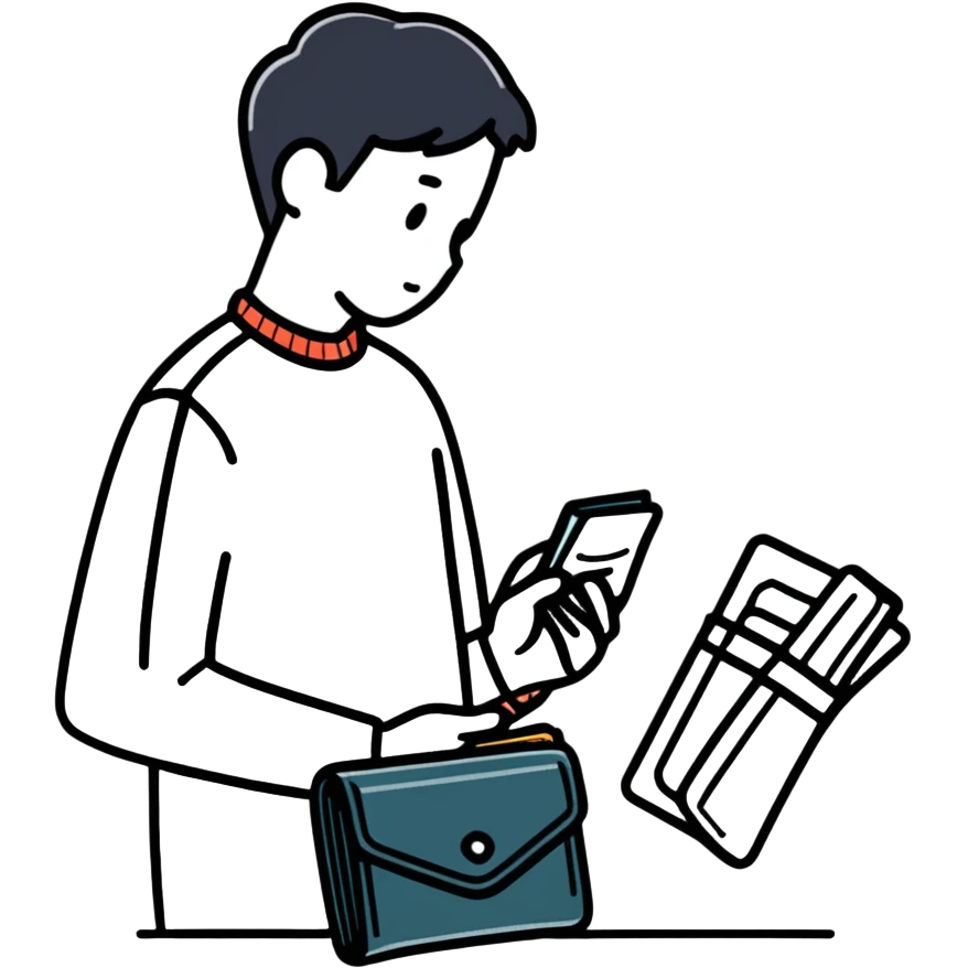 broke looking into wallet emoji