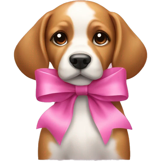 Dog with a pink bow  emoji