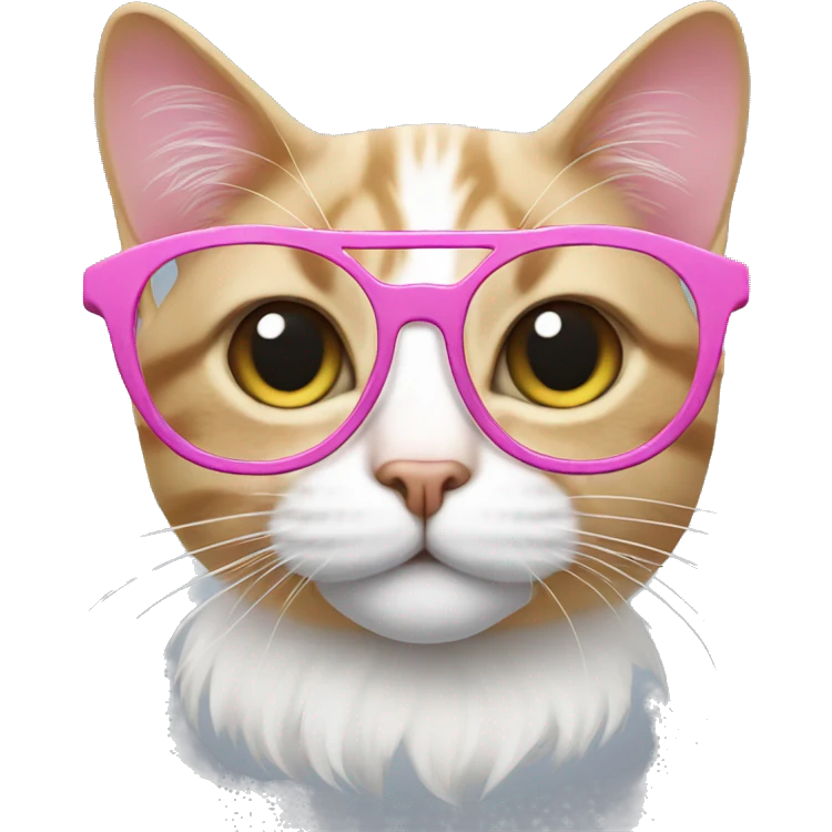 cat in pink glasses emoji