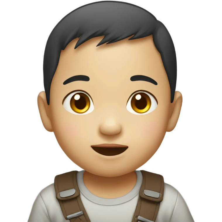 Cute Asian toddler emoji