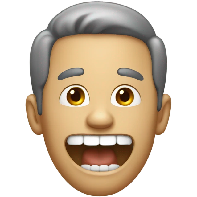 Man talking with loose  teeth  emoji