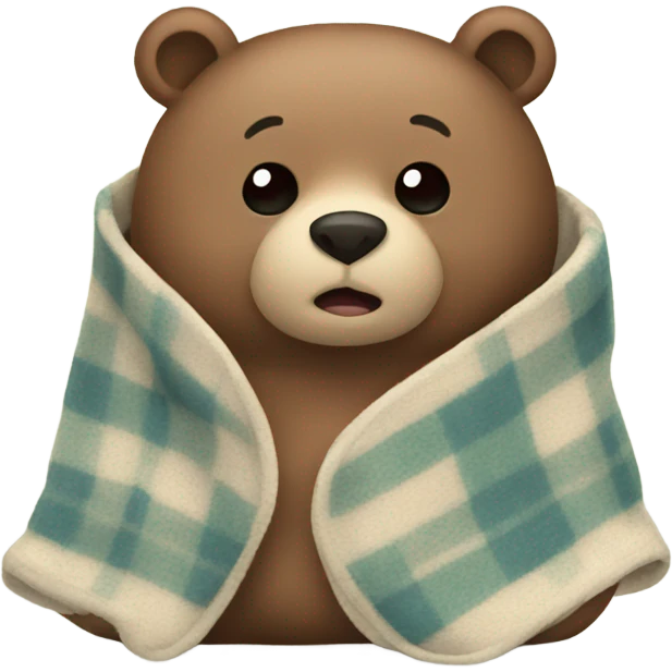 bear cozy in blanket emoji