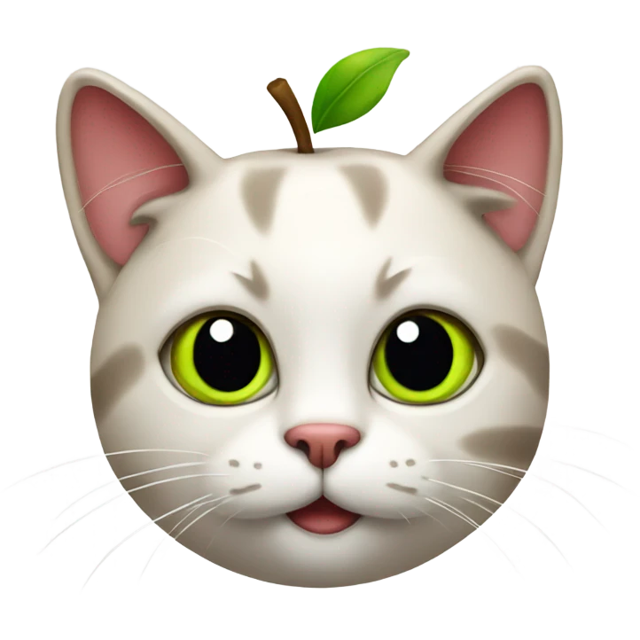 Cat wearing a Apple  emoji