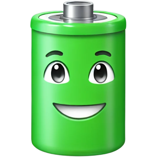 Smiling Green battery  emoji