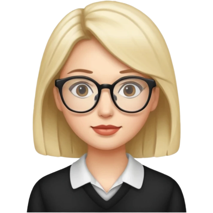 une belle personne avec beaucoup de details, des lunettes  emoji