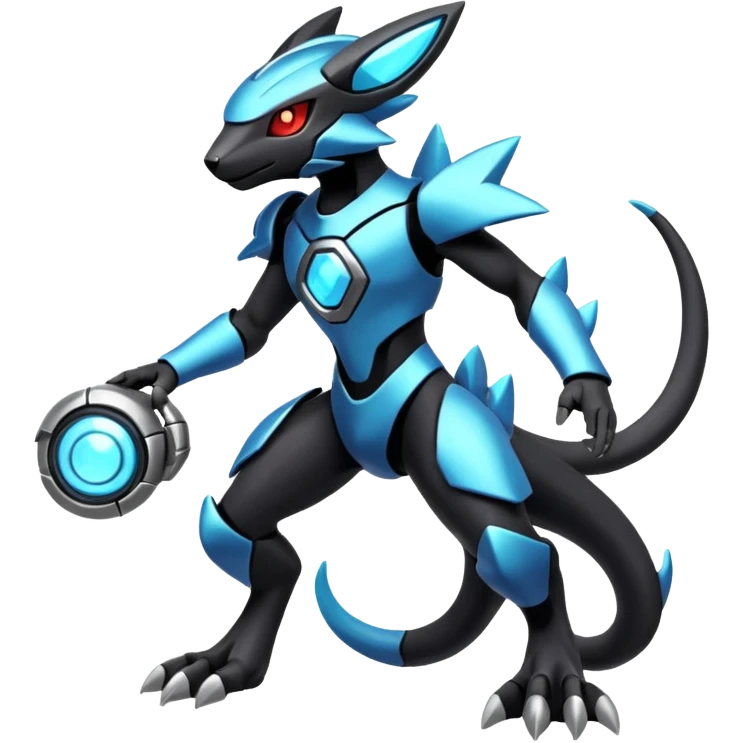 Futuristic Vernid-Primagen-Protogen-Fakémon-Pokémon-creature-fusion (full body) emoji