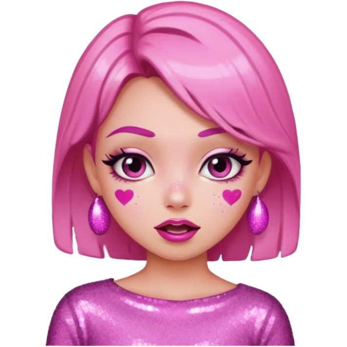 glitter pink girl naughty selfie emoji
