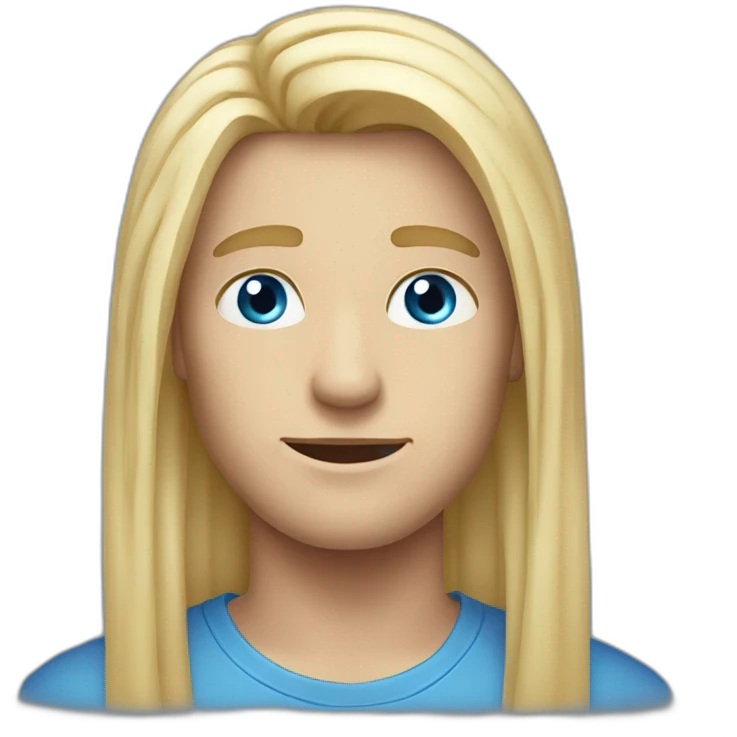 blue-eyed male long straight blond hair emoji