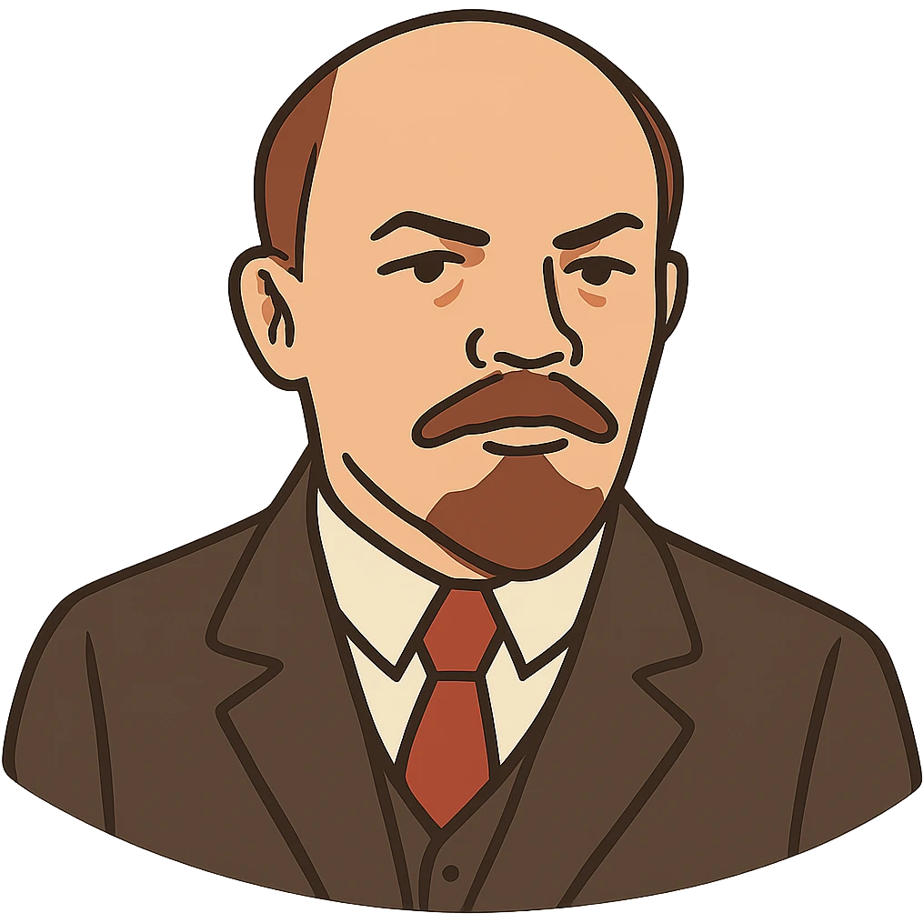 flat toon style portrait of Lenin emoji