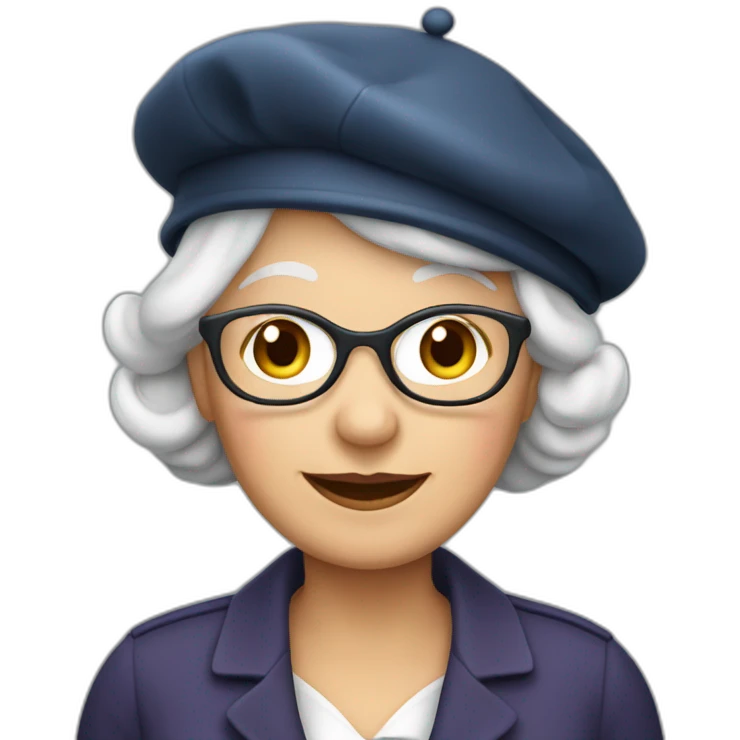 sixty years old lady wearing a French beret emoji