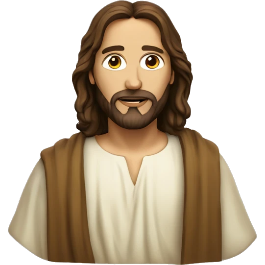 Jesus qui joue au not a close up byrealistic face emoji