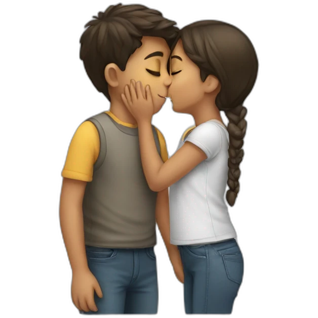 boy kissing a girl emoji