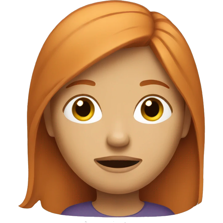 Long ginger haired woman emotions emoji