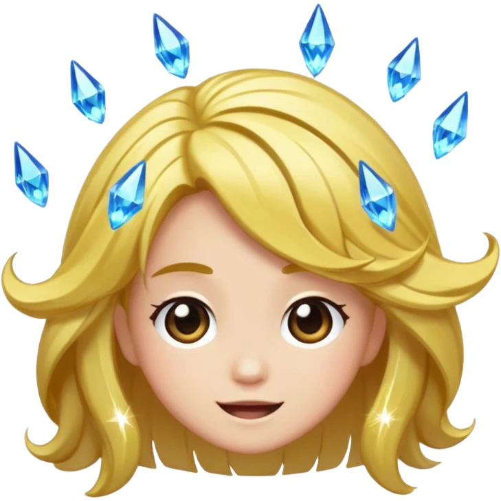 crystal forest character hair flip with sparkle trail emoji