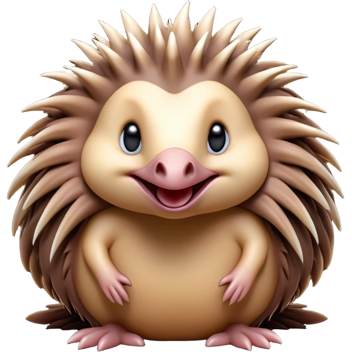 Cinematic Comical Echidna Portrait Emoji, Head tilted dramatically with an exaggeratedly amused expression, featuring a quirky, spiky fur with a scrunched-up face and wide, expressive eyes full of playful disbelief, Simplified yet hilariously expressive features, highly detailed, glowing with a slightly sassy glow, high shine, dramatic yet playful, stylized with an air of cheeky mischief, bright and endearing, soft glowing outline, capturing the essence of a spirited and over‐the‐top echidna, so meme‐worthy it feels like it could prick its way into internet fame instantly! emoji