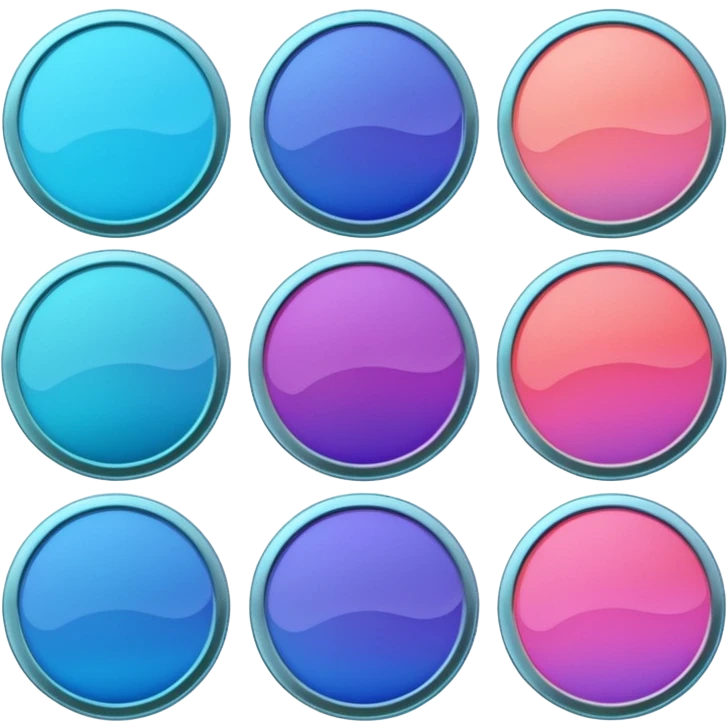 coins credit pack in gradient of turquoise, blue, pink, purple, and coral color emoji