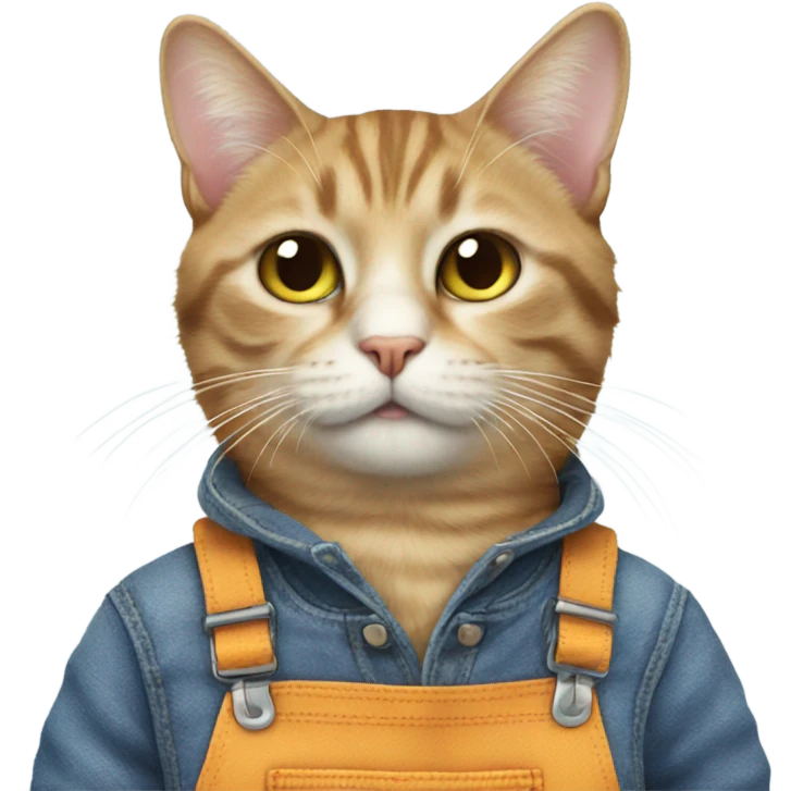 Cat with overalls emoji