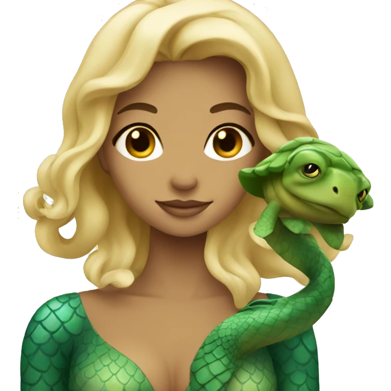 darkblonde mermaid with a turtle emoji