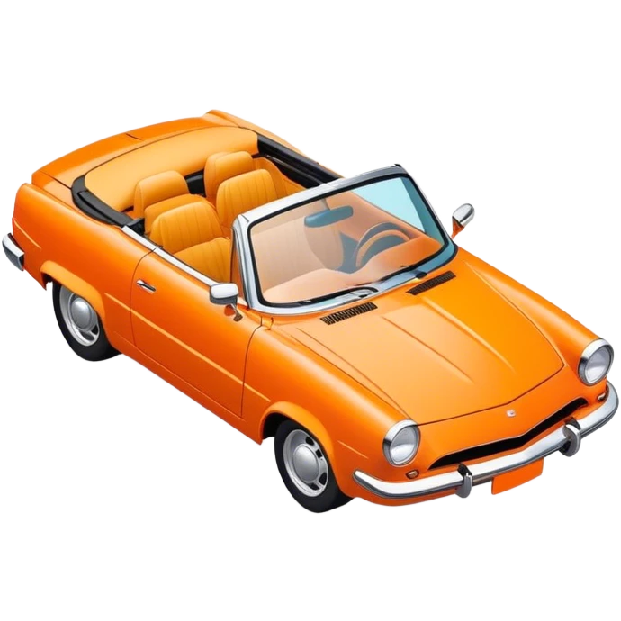 Orange driving riding in a convertible  emoji