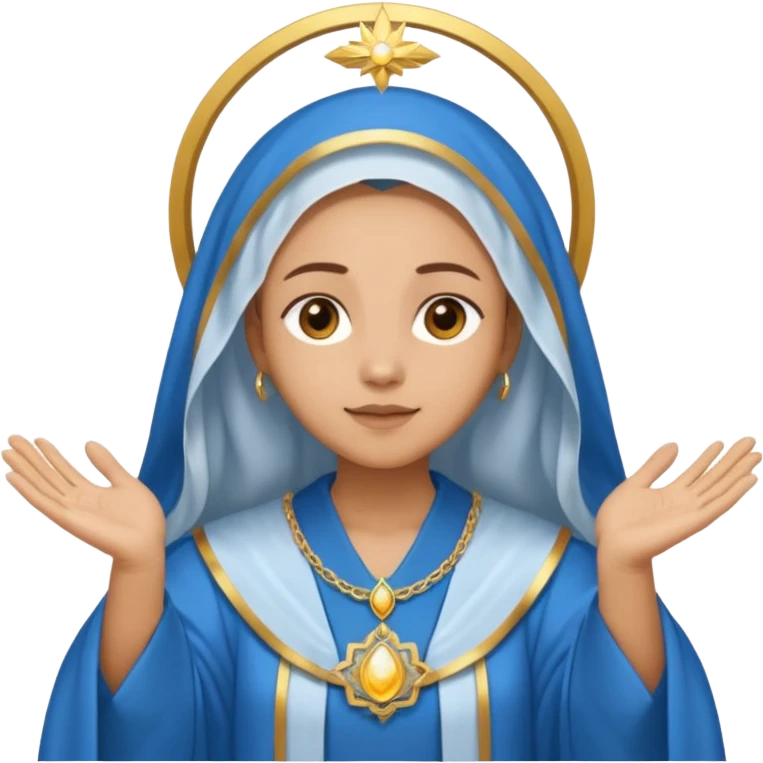 Nossa senhora das graças com aura e mãos abertas  emoji