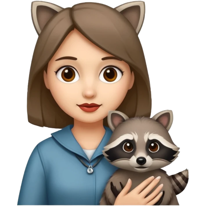 woman with racoon emoji