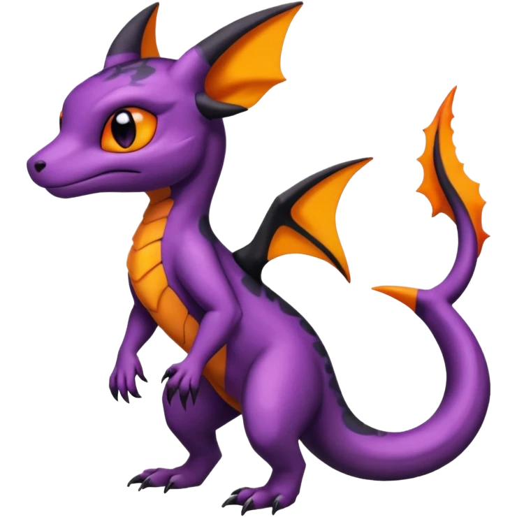 Shiny Cute Spooky Salandit-Umbreon-Charmeleon-Fakémon-hybrid-creature (full body)  emoji