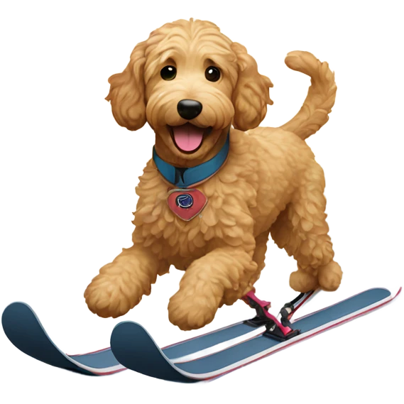 Goldendoodle skiing emoji