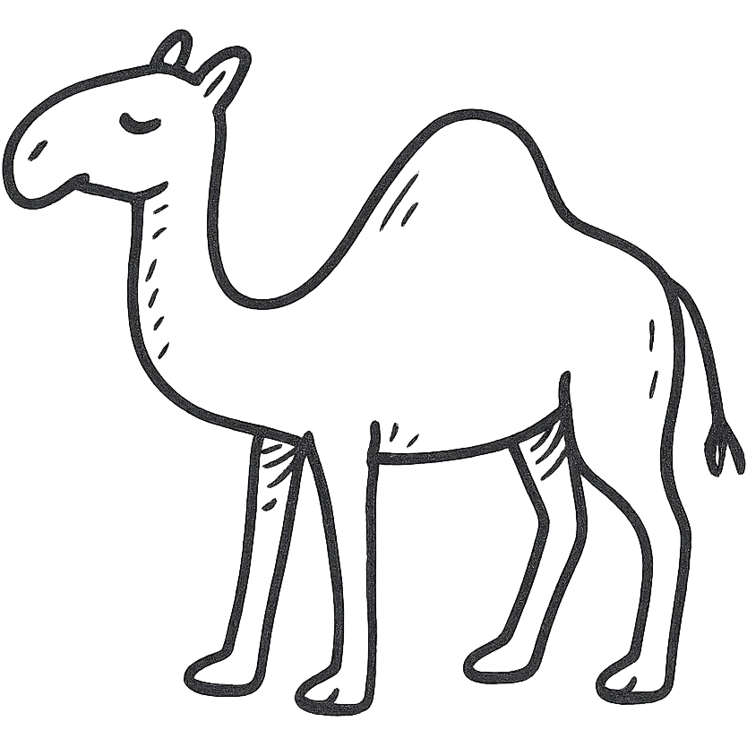 camel icon in hand drawn style emoji
