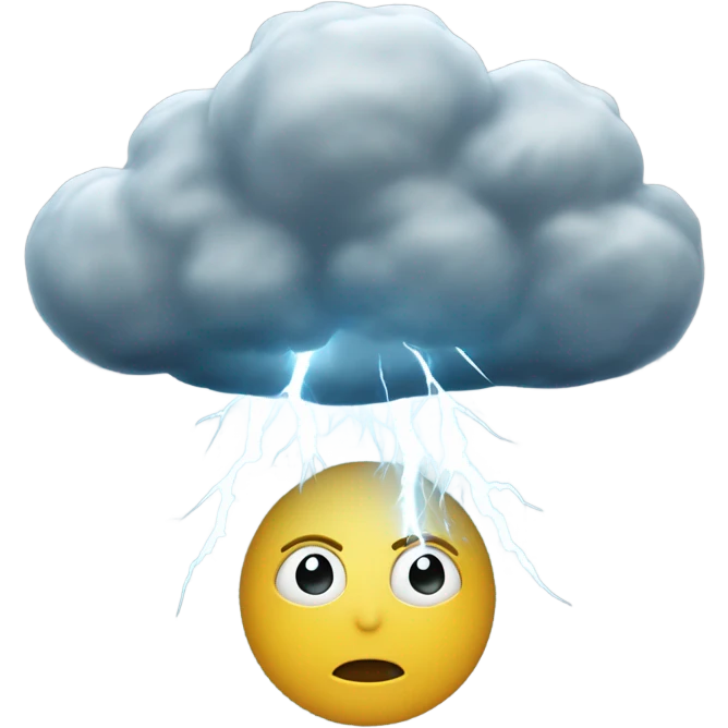 Some kind of thunderstorm in someone’s head or over someone’s head lol emoji