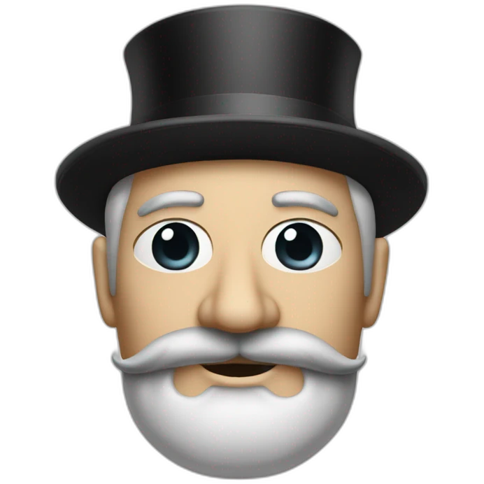 rich uncle moneybags top hat white mustache no glasses emoji