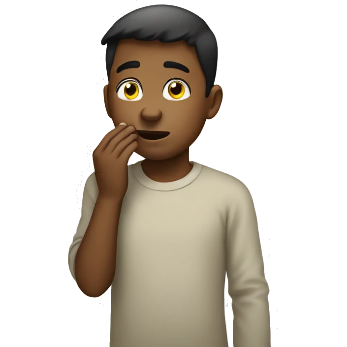 boy covering nose emoji