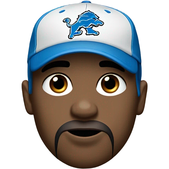 Sad detroit lions fan white with blue eyes emoji