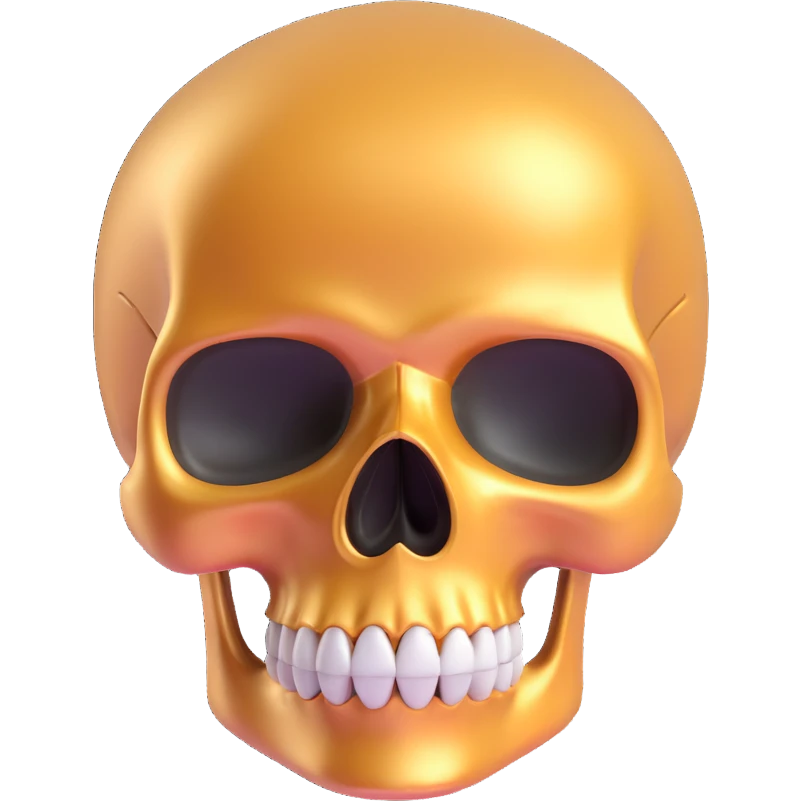 skull, shiny, rounded emoji