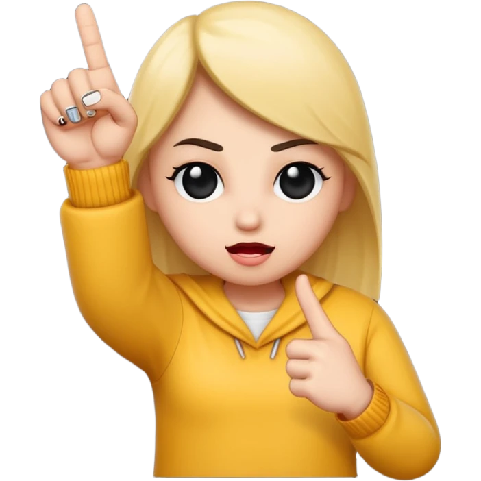 A baddie showing middle finger  emoji