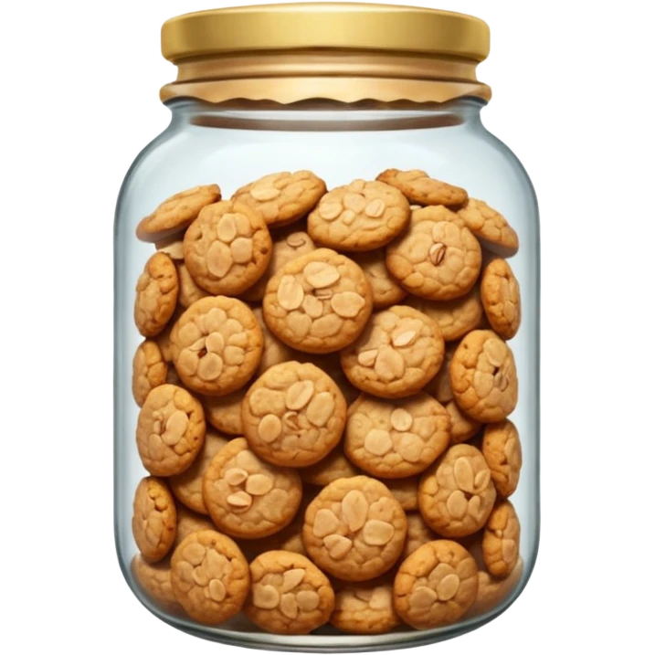 glass jar with oatmeal cookies emoji