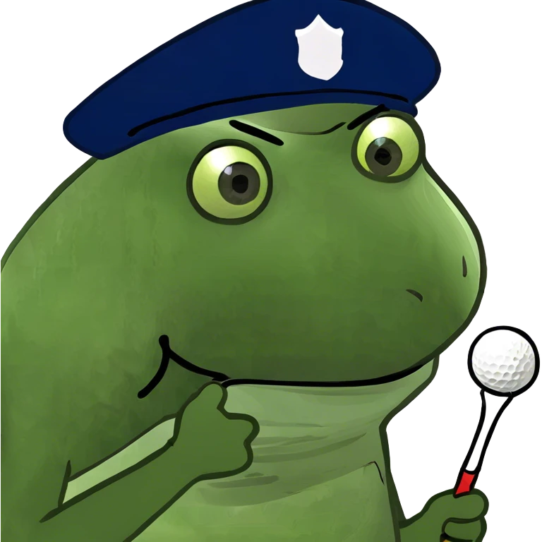 Bufo putting on a golf course emoji