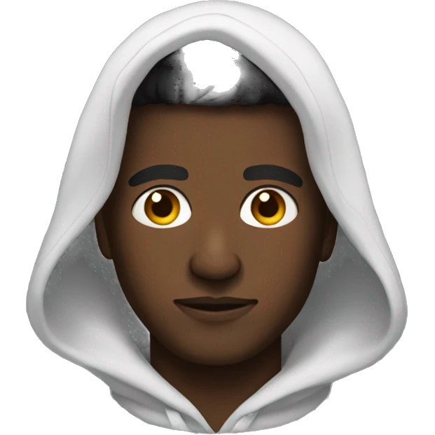 black haried man in a hodie emoji