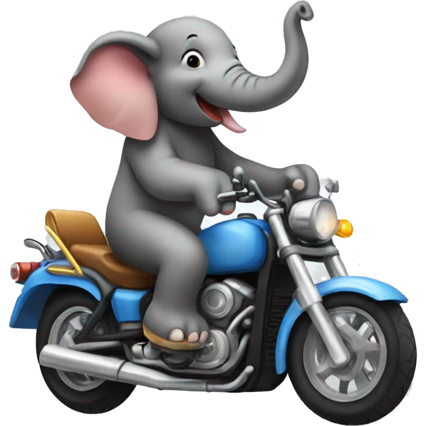 Elephant riding a motorcycle  emoji