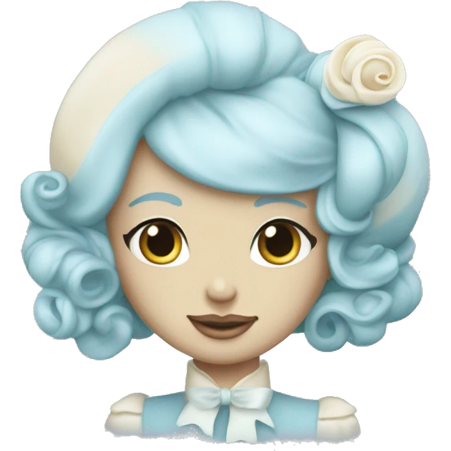 Macaron pastel blue with cream or Marie antoniette emoji