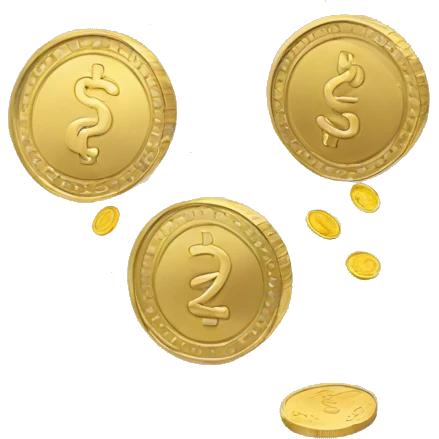 A coin flipping emoji