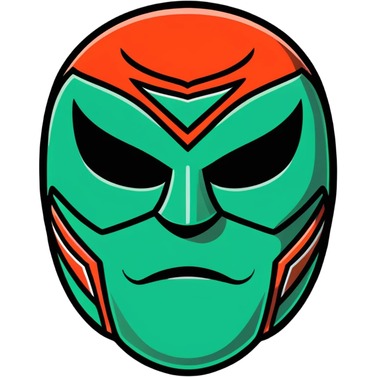 luchador mask in Milwaukee Bucks basketball team colors emoji