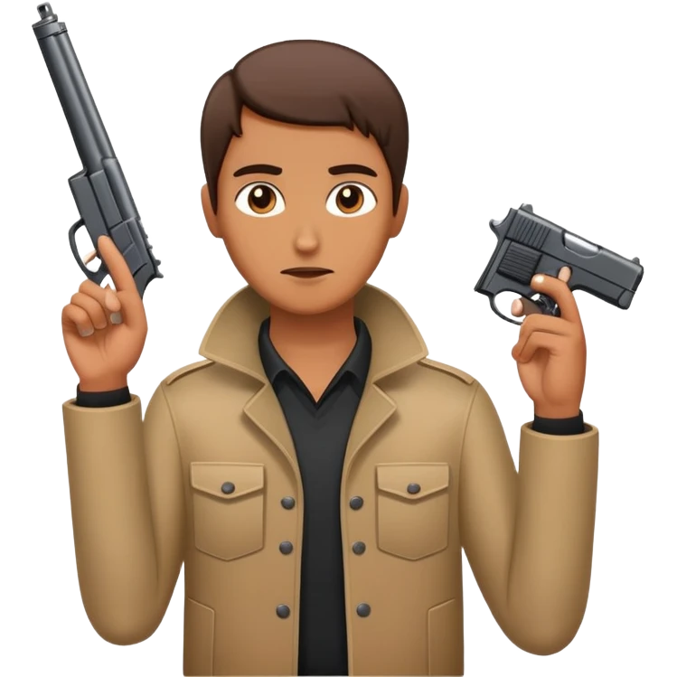 Someone holding a gun shape with their fingers to there head emoji