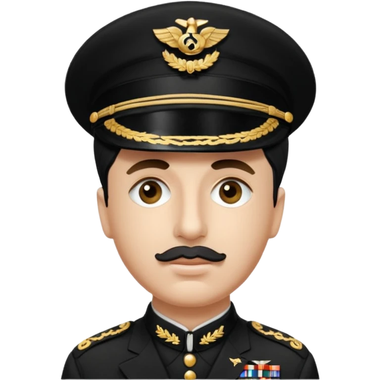 Charlie Chaplin not wearing a hat and wearing a military uniform emoji
