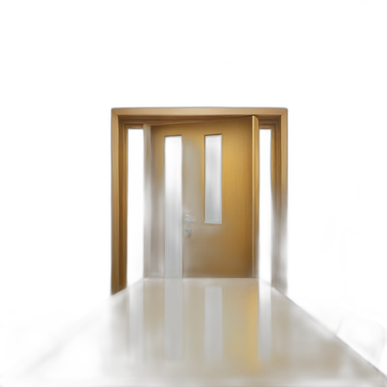 An emoji showing a door, semi-open, of a conference room, bright colors emoji