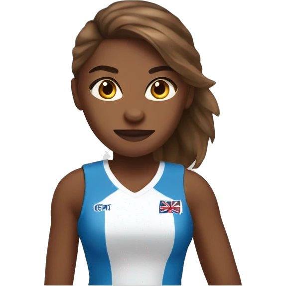 brown skin brown hair girl playing netball emoji