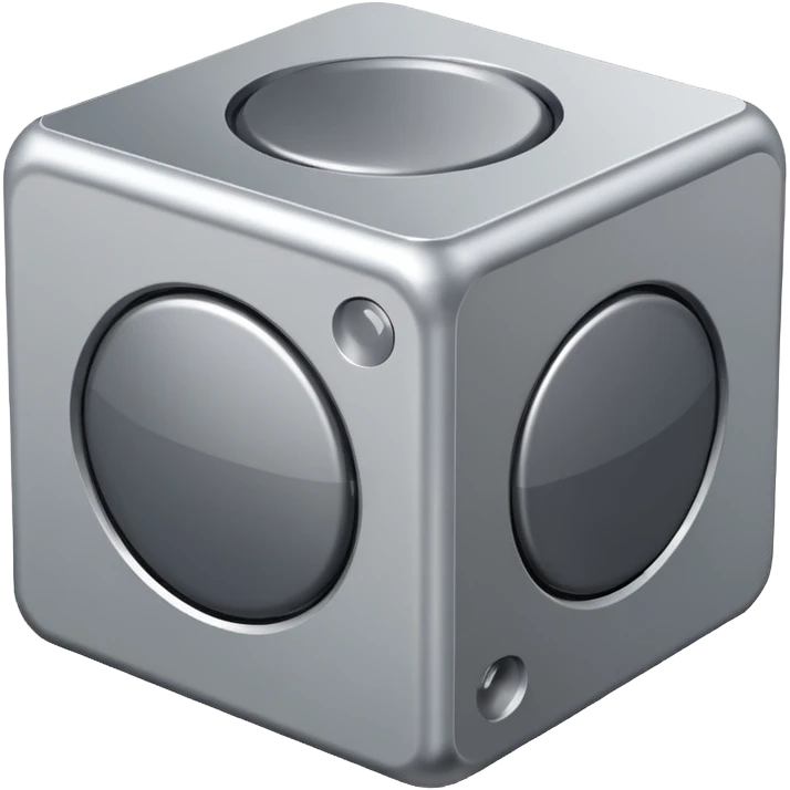 ASML semiconductor equipment，Silver gray, simple style，cube-shaped outfit emoji