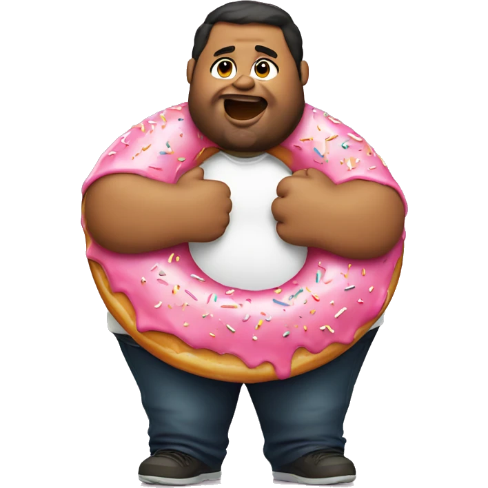 Fat guy eating donut  emoji