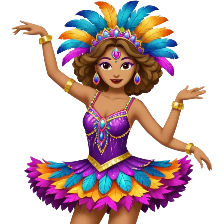 Dançando vestido com roupa de carnaval emoji